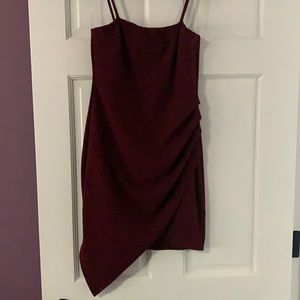 Maroon envelope cut dress